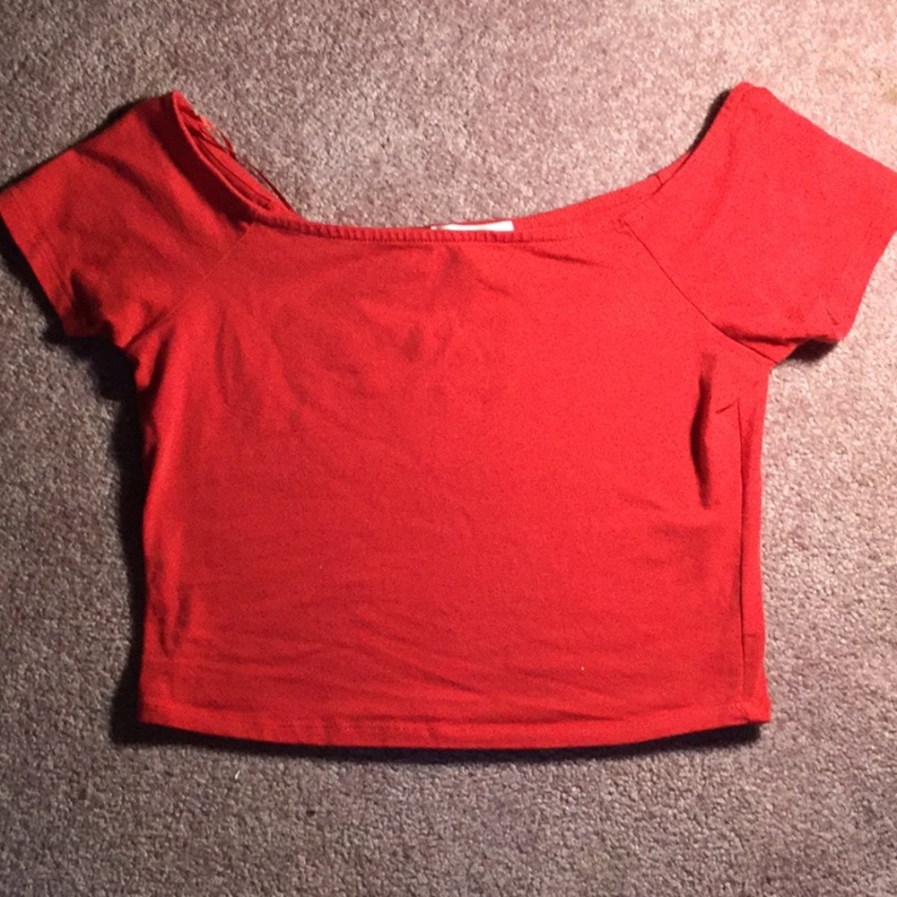 Red crop top